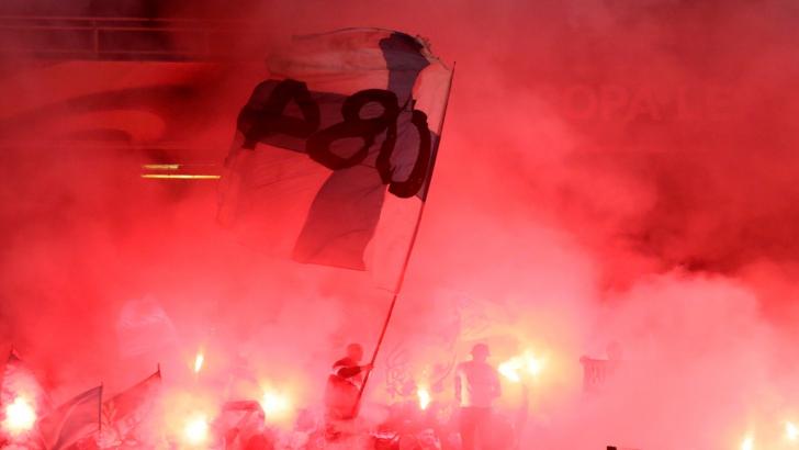 Portuguese football fans flares